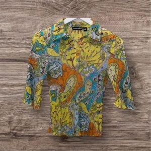 ESSENTIALS BY MILANO EUC WOMENS TOP SHIRT BLOUSE SIZE S